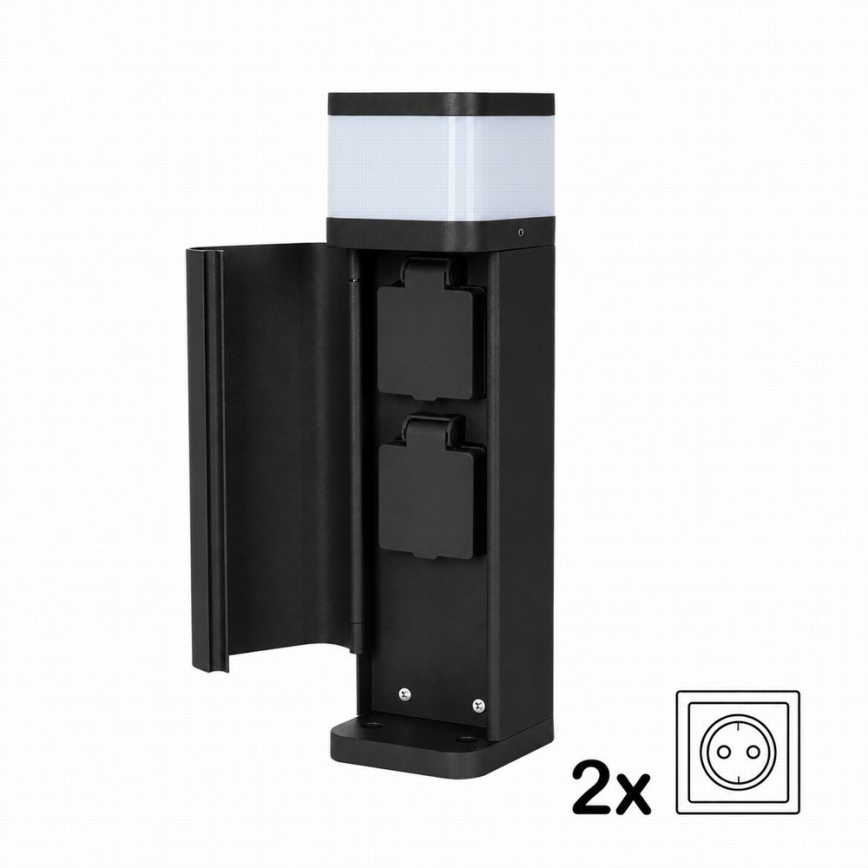 BRILAGI - Välisvalgusti SCHUKO PILLAR kahe pistikupesaga 1xG9/11W/230V IP44 must