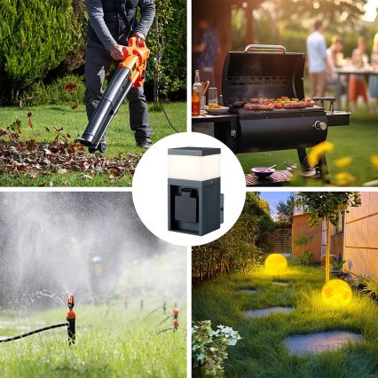 Brilagi - Välisseinavalgusti SCHUKO-pistikupesaga PILLAR 1xG9/11W/230V IP44 antratsiit