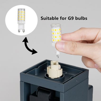 Brilagi - Välisseinavalgusti SCHUKO-pistikupesaga PILLAR 1xG9/11W/230V IP44 antratsiit