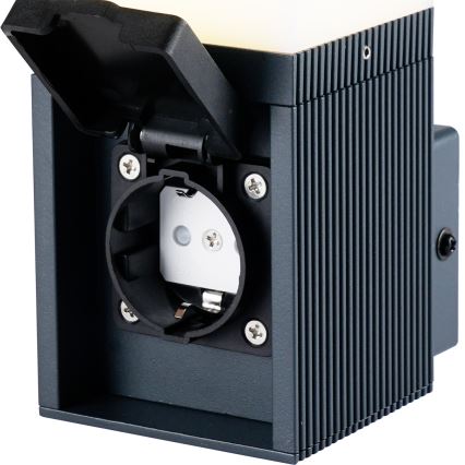 Brilagi - Välisseinavalgusti SCHUKO-pistikupesaga PILLAR 1xG9/11W/230V IP44 antratsiit