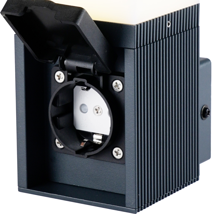 Brilagi - Välisseinavalgusti SCHUKO-pistikupesaga PILLAR 1xG9/11W/230V IP44 antratsiit