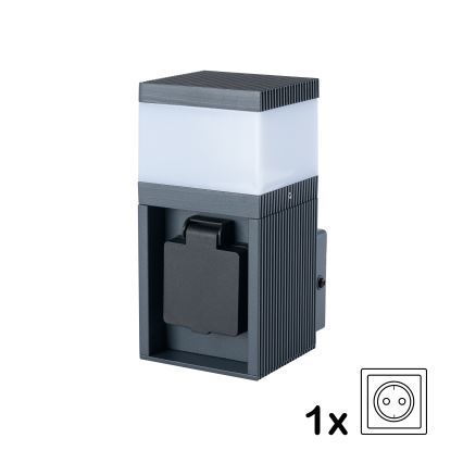 Brilagi - Välisseinavalgusti SCHUKO-pistikupesaga PILLAR 1xG9/11W/230V IP44 antratsiit