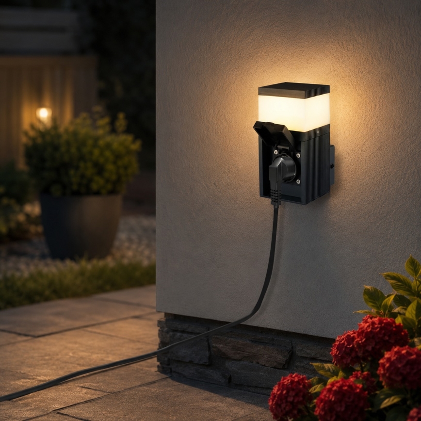 Brilagi - Välisseinavalgusti SCHUKO-pistikupesaga PILLAR 1xG9/11W/230V IP44 antratsiit