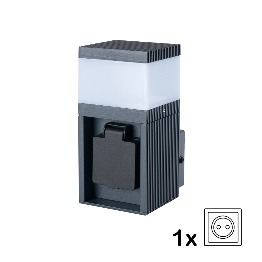 Brilagi - Välisseinavalgusti SCHUKO-pistikupesaga PILLAR 1xG9/11W/230V IP44 antratsiit