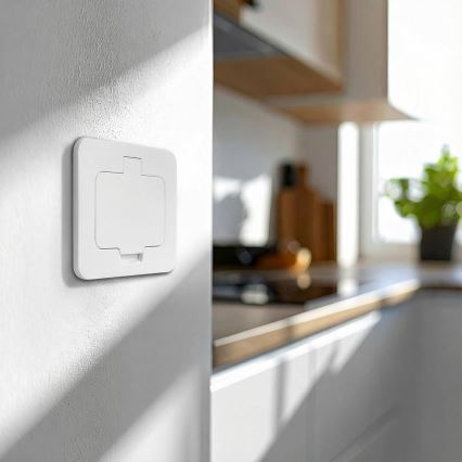 Brilagi - Välitingimustele mõeldud sisseehitatav põrandapistikupesa IP55 valge ristkülikuline