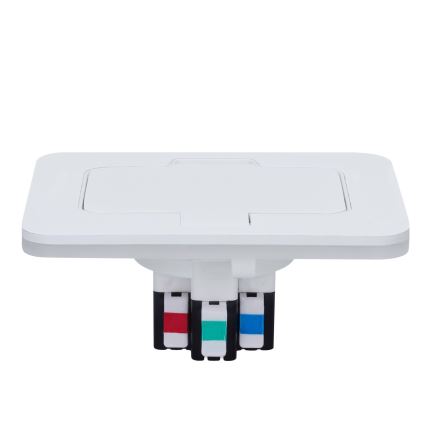 Brilagi - Välitingimustele mõeldud sisseehitatav põrandapistikupesa IP55 valge ristkülikuline