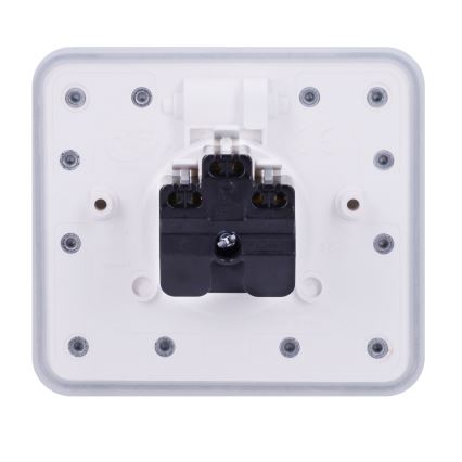 Brilagi - Välitingimustele mõeldud sisseehitatav põrandapistikupesa IP55 valge ristkülikuline