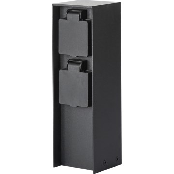 Brilagi - välitingimustes kasutatav pistikupost PILLAR 2Z SCHUKO 230V IP44 must
