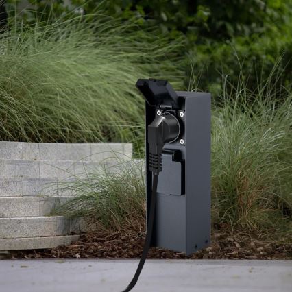 BRILAGI - välitingimustes kasutatav pistikupost PILLAR 2Z SCHUKO 230V IP44 must