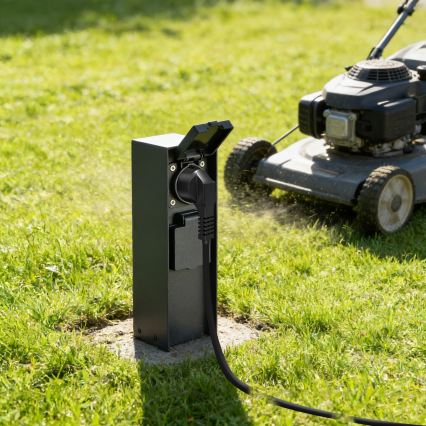 BRILAGI - välitingimustes kasutatav pistikupost PILLAR 2Z SCHUKO 230V IP44 must