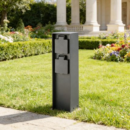 BRILAGI - välitingimustes kasutatav pistikupost PILLAR 2Z SCHUKO 230V IP44 must