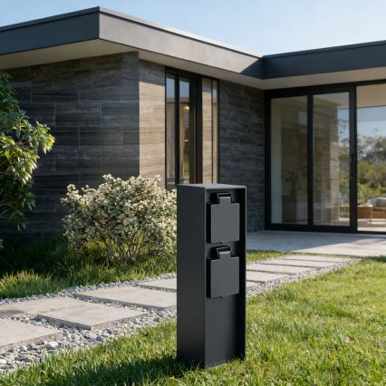 BRILAGI - välitingimustes kasutatav pistikupost PILLAR 2Z SCHUKO 230V IP44 must