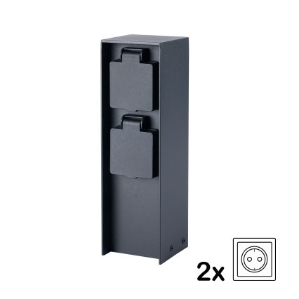BRILAGI - välitingimustes kasutatav pistikupost PILLAR 2Z SCHUKO 230V IP44 must