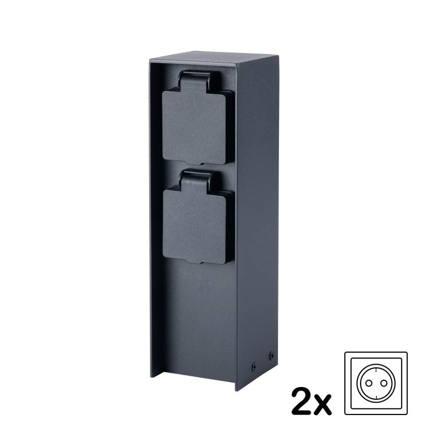 BRILAGI - välitingimustes kasutatav pistikupost PILLAR 2Z SCHUKO 230V IP44 must