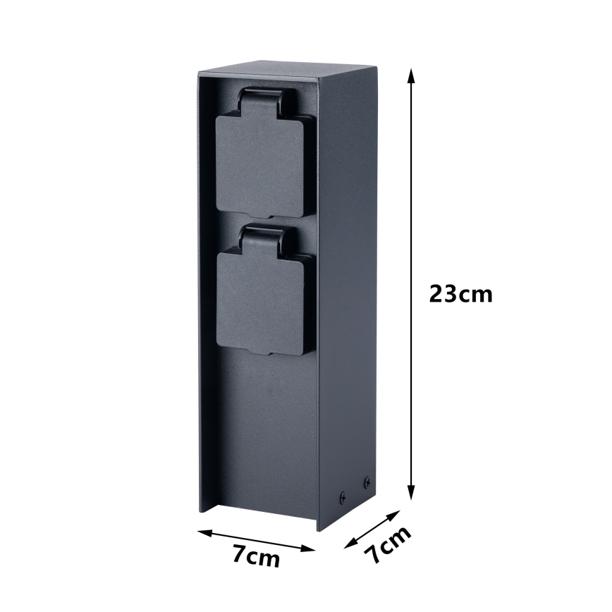 BRILAGI - välitingimustes kasutatav pistikupost PILLAR 2Z SCHUKO 230V IP44 must