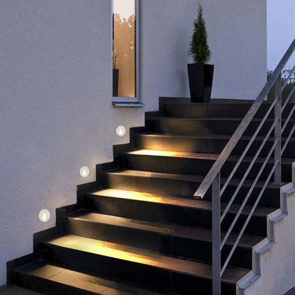 Brilagi - välitingimustesse mõeldud sisseehitatav LED-valgusti STAIRDOT LED/2W/230V, valge, IP65, ümmargune