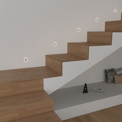 Brilagi - välitingimustesse mõeldud sisseehitatav LED-valgusti STAIRDOT LED/2W/230V, valge, IP65, ümmargune