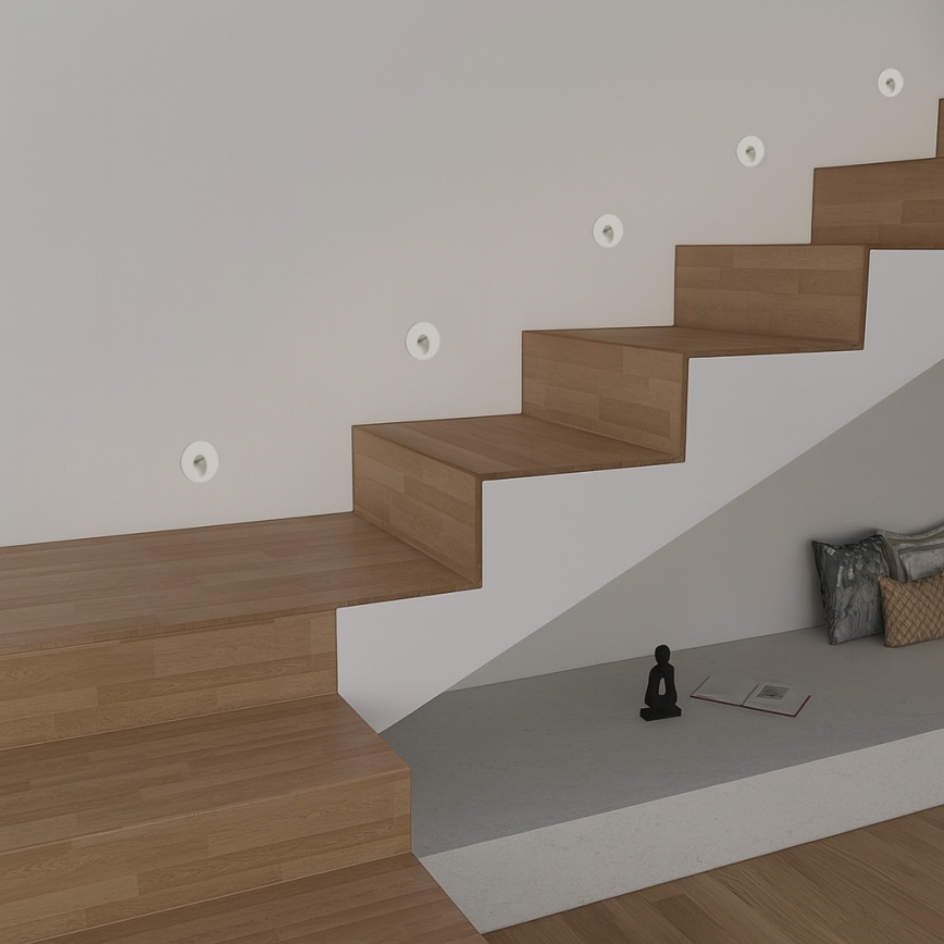 Brilagi - välitingimustesse mõeldud sisseehitatav LED-valgusti STAIRDOT LED/2W/230V, valge, IP65, ümmargune
