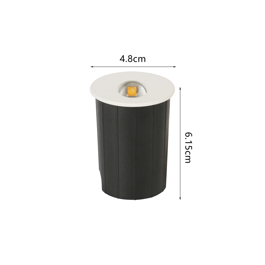 Brilagi - välitingimustesse mõeldud sisseehitatav LED-valgusti STAIRDOT LED/2W/230V, valge, IP65, ümmargune