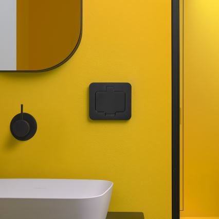 Brilagi - välitingimustesse mõeldud süvistatav põrandapistikupesa IP55, must, ristkülikukujuline