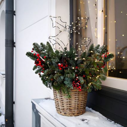 Brilagi - väljas kasutatav LED-jõulukaunistus, toide 3xAA, IP44, 55x32 cm, kellukesed