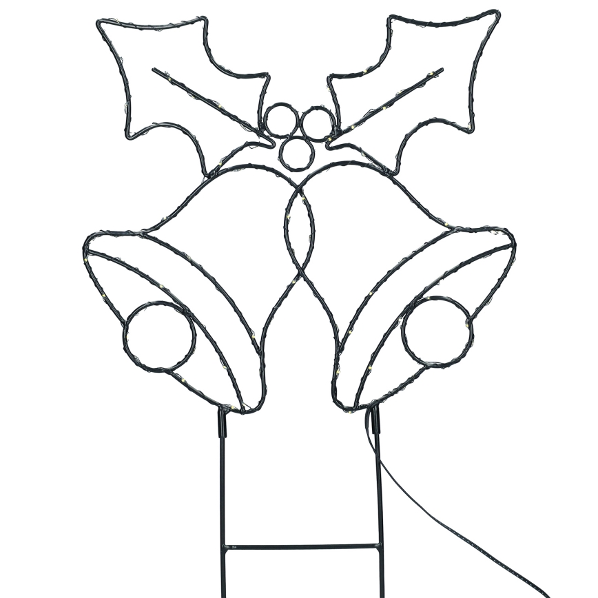 Brilagi - väljas kasutatav LED-jõulukaunistus, toide 3xAA, IP44, 55x32 cm, kellukesed