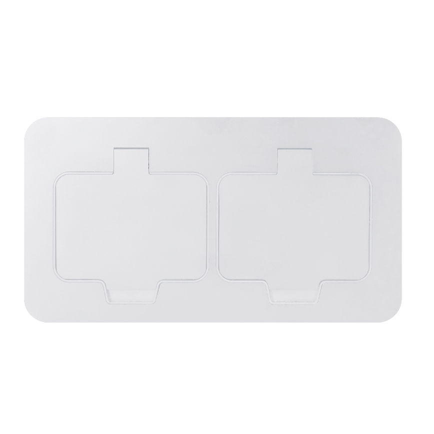 Brilagi - väljas kasutatav sisseehitatav topelt põrandapistik IP55, valge, ristkülikukujuline