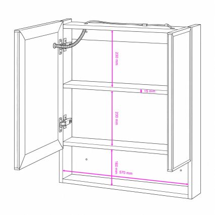 BRILAGI - Vannitoa LED-peegelkapp taustvalgustusega TRABIA DOUBLE 60x70 cm