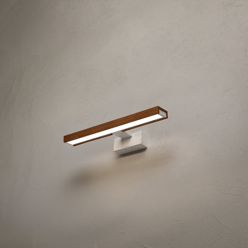 Brilagi - LED-vannitoa peegelvalgustus 3-ühes WOODY MIRROR LED/8W/230V 40 cm IP44 valge/tamm kirsipuu