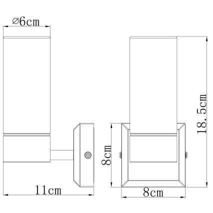 Brilagi - vannitoa seinavalgusti RAY 1xE14/40W/230V IP44