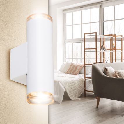 Brilagi - SELE AQUA vannitoa seinavalgusti 2xGU10/30W/230V IP44 valge