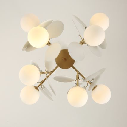 Brilagi - varrega lühter BALMO 8xG9/9W/230V, Ø 60 cm, kuldne/valge