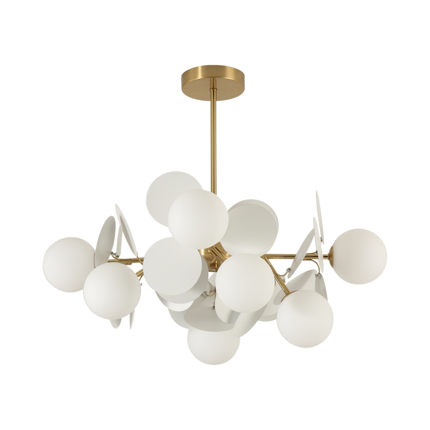 Brilagi - varrega lühter BALMO 8xG9/9W/230V, Ø 60 cm, kuldne/valge