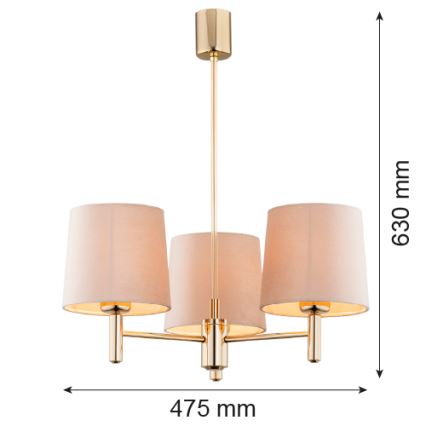 Brilagi - varrega lühter MONTE 3xE27/15W/230V beež/kuldne