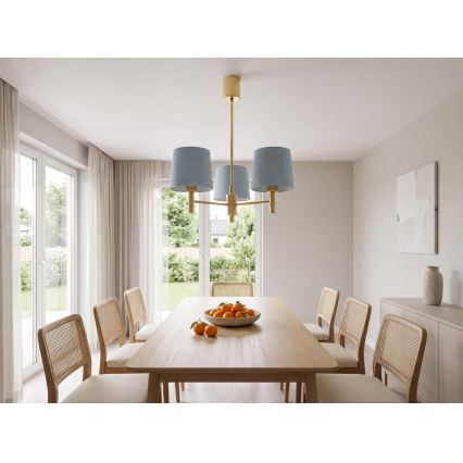 BRILAGI - Varrega lühter MONTE 3xE27/60W/230V sinine/kuldne