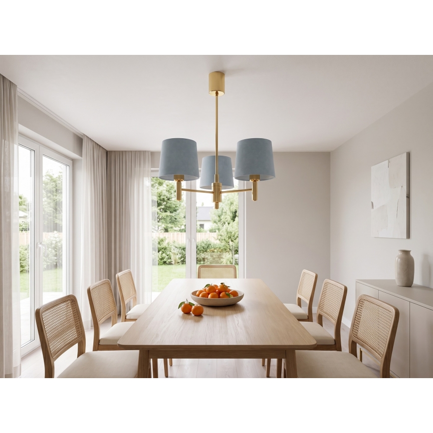 BRILAGI - Varrega lühter MONTE 3xE27/60W/230V sinine/kuldne