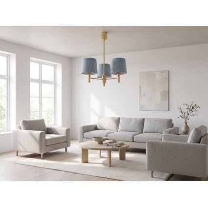 BRILAGI - Varrega lühter MONTE 3xE27/60W/230V sinine/kuldne