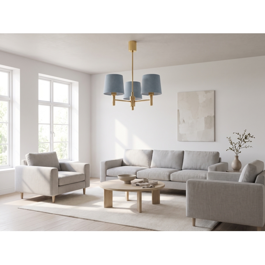 BRILAGI - Varrega lühter MONTE 3xE27/60W/230V sinine/kuldne
