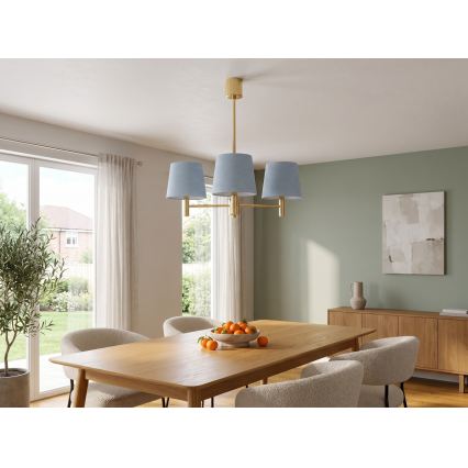 BRILAGI - Varrega lühter MONTE 3xE27/60W/230V sinine/kuldne