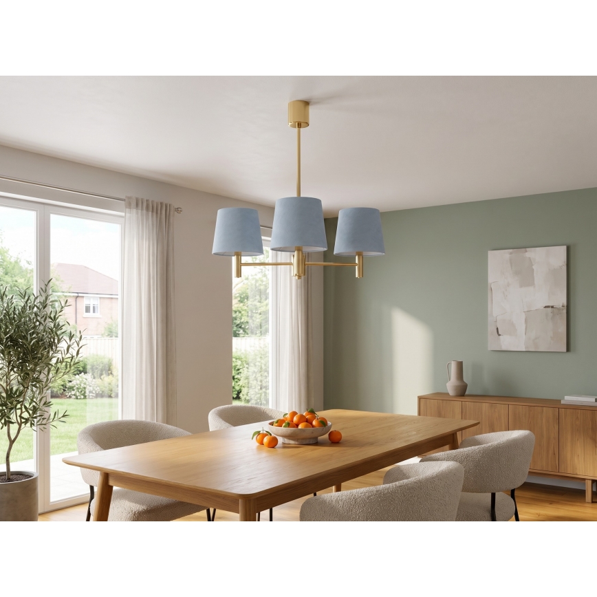 BRILAGI - Varrega lühter MONTE 3xE27/60W/230V sinine/kuldne