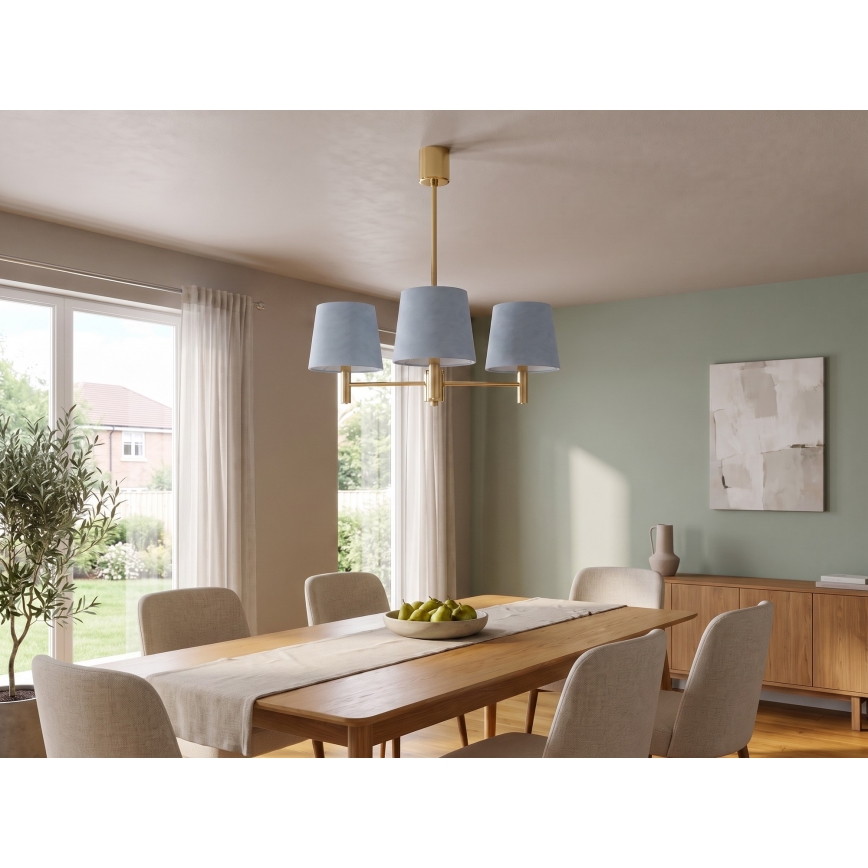 BRILAGI - Varrega lühter MONTE 3xE27/60W/230V sinine/kuldne