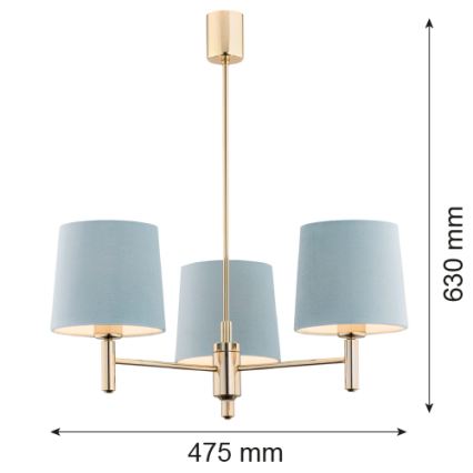 BRILAGI - Varrega lühter MONTE 3xE27/60W/230V sinine/kuldne