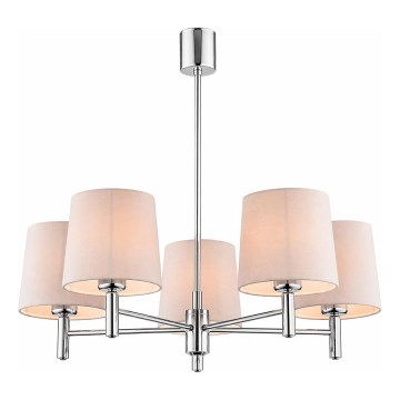 Brilagi - Varrega lühter MONTE 5xE27/60W/230V beež/läikiv kroom