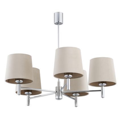 BRILAGI - Varrega lühter MONTE 5xE27/60W/230V beež/läikiv kroom