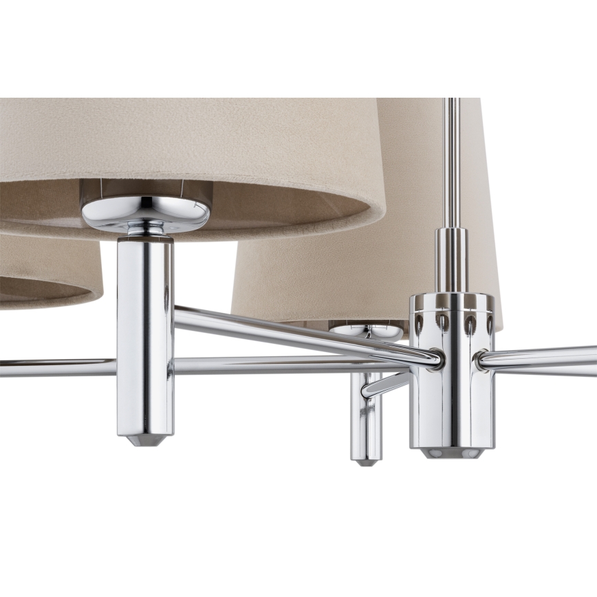 BRILAGI - Varrega lühter MONTE 5xE27/60W/230V beež/läikiv kroom