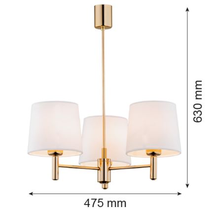Brilagi - Varrega rippvalgusti MONTE 3xE27/15W/230V kreemjas/kuldne