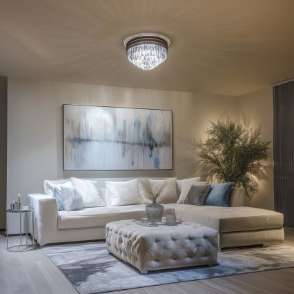 Brilagi - LED-kristall-laelamp VELURE 5xE14/40W/230V läbimõõt 46 cm must