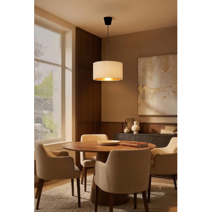 Brilagi - VELVET rippvalgusti juhtmel 1xE27/60W/230V läbimõõt 40 cm kreemjas/kuldne