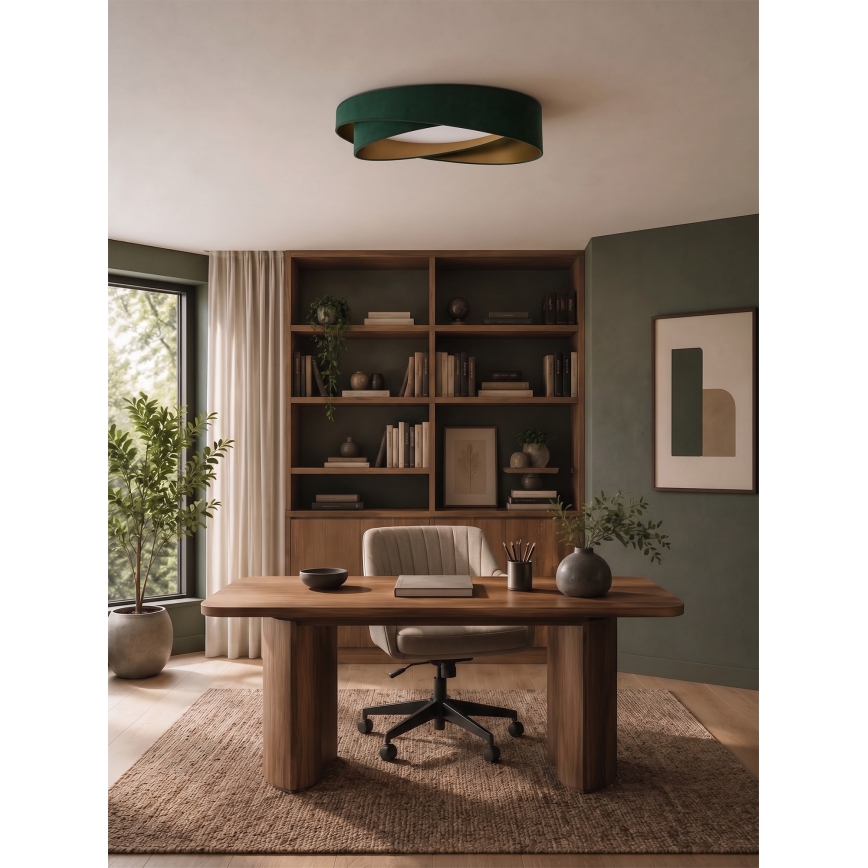 BRILAGI - LED-hämardatav laelamp VELVET TWIST LED/36W/230V 3000-6000K läbimõõt 65 cm Wi-Fi Tuya Beacon roheline/kuldne + kaugjuhtimispult