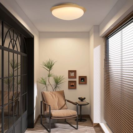 Brilagi - VISBY WOOD LED laelamp 18W/230V, läbimõõt 38 cm, pruun